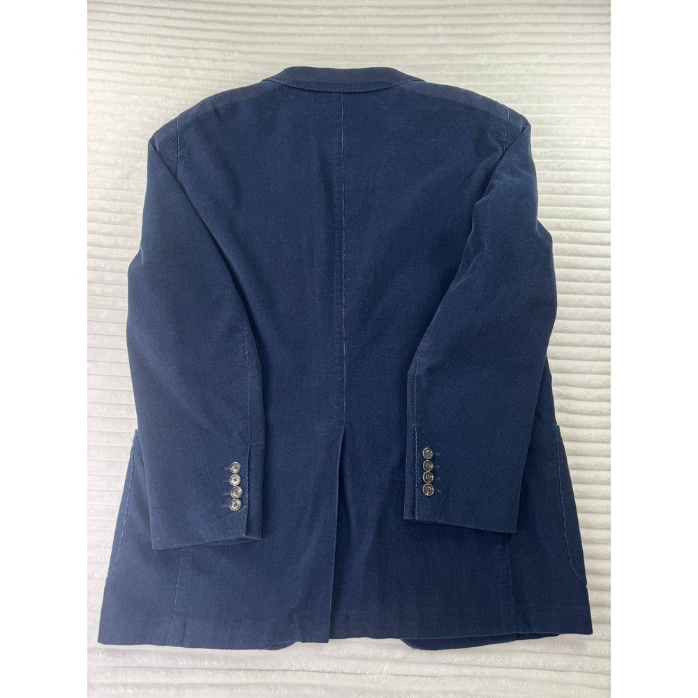 Lands End Mens XL Navy Blue Corduroy Blazer Sport Coat - Picture 2 of 15